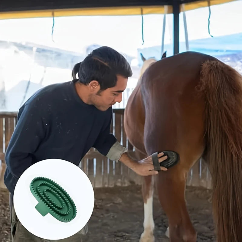 Rubber Massage Cleaning Brush for Horses