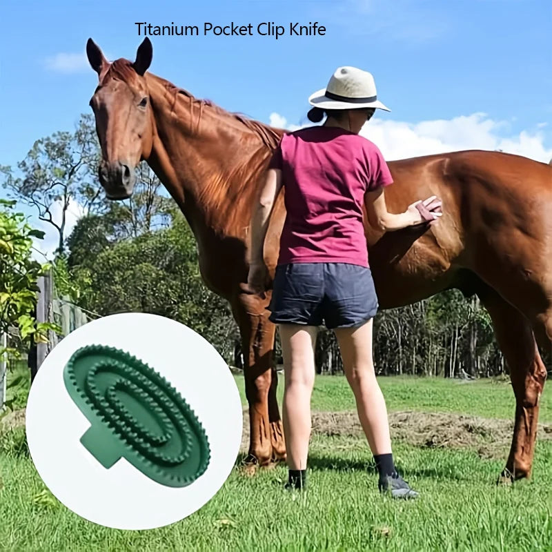 Rubber Massage Cleaning Brush for Horses
