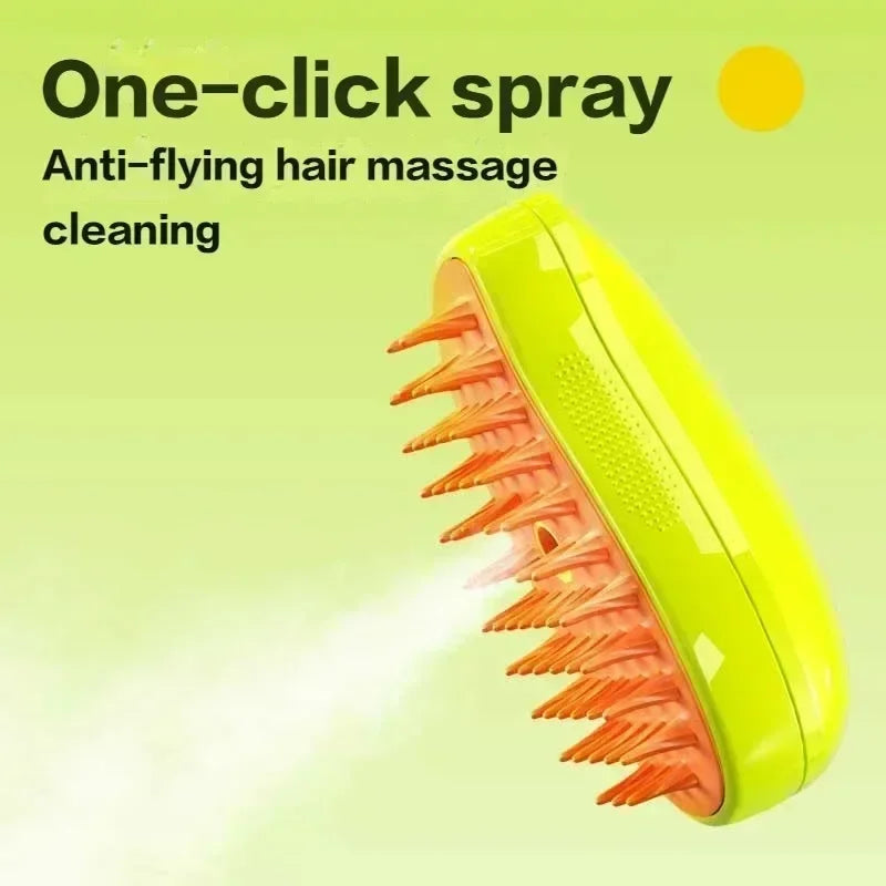 Premium Steam Pet Brush for Dogs & Cats