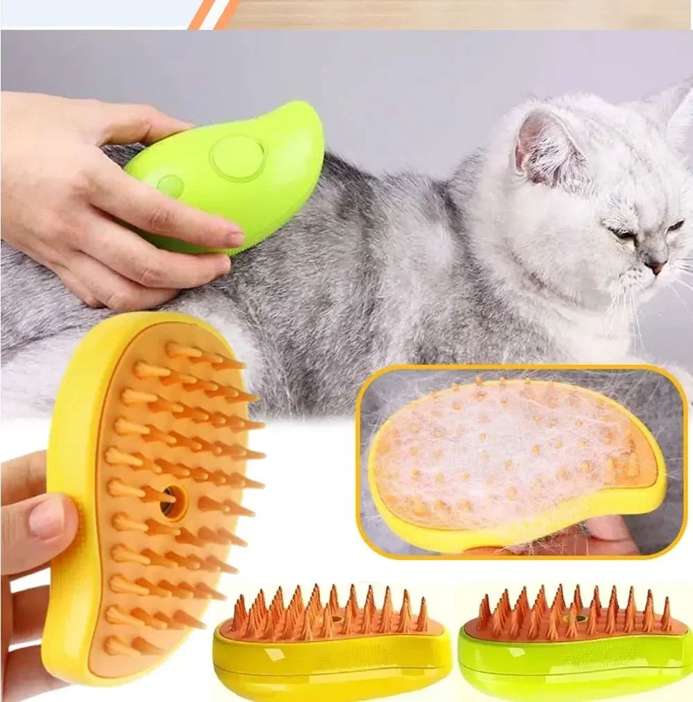 Premium Steam Pet Brush for Dogs & Cats