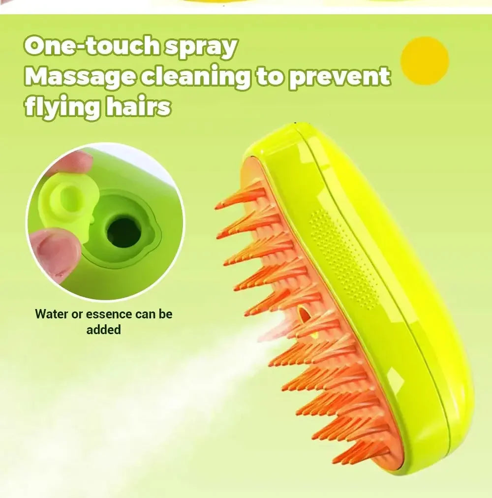 Premium Steam Pet Brush for Dogs & Cats
