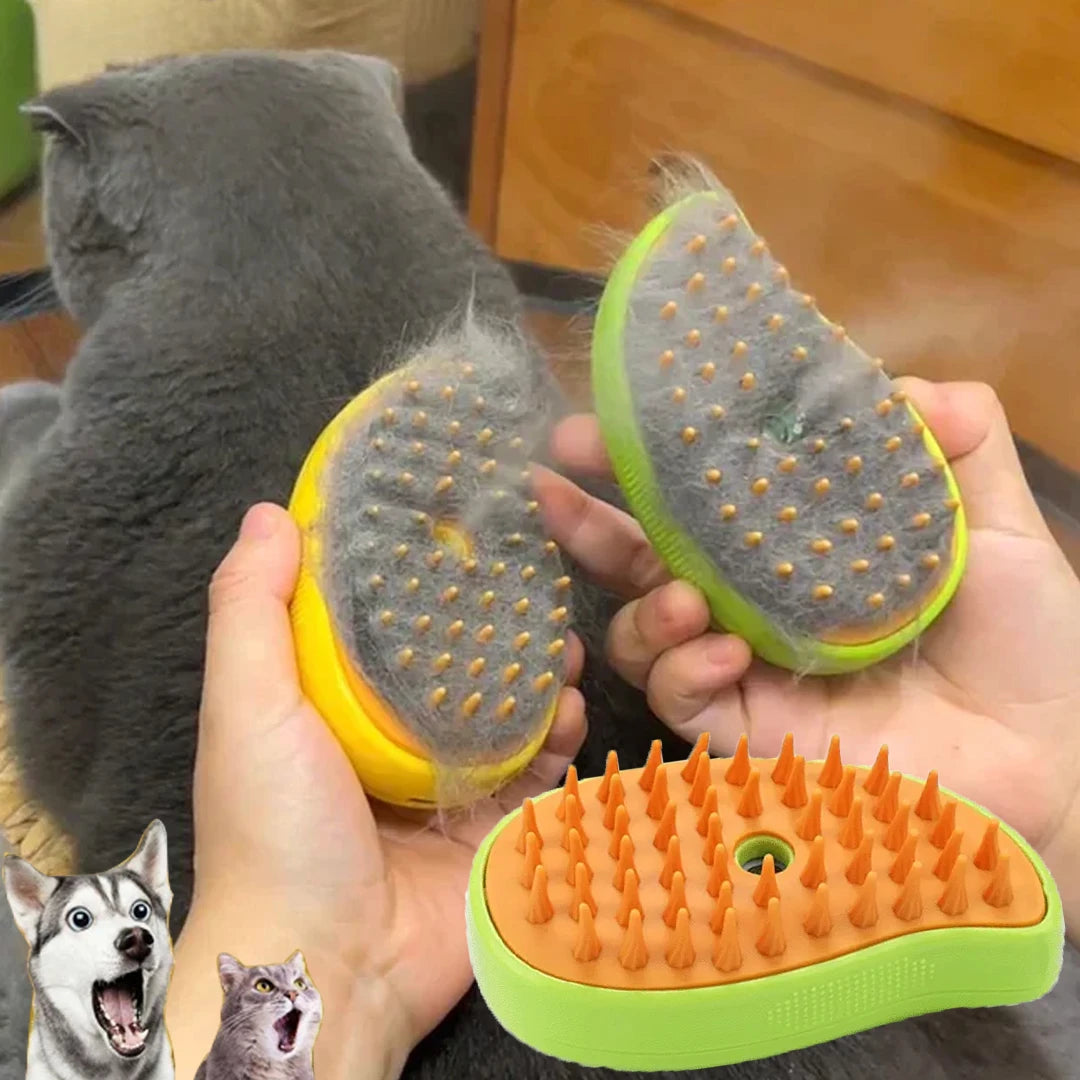 Premium Steam Pet Brush for Dogs & Cats