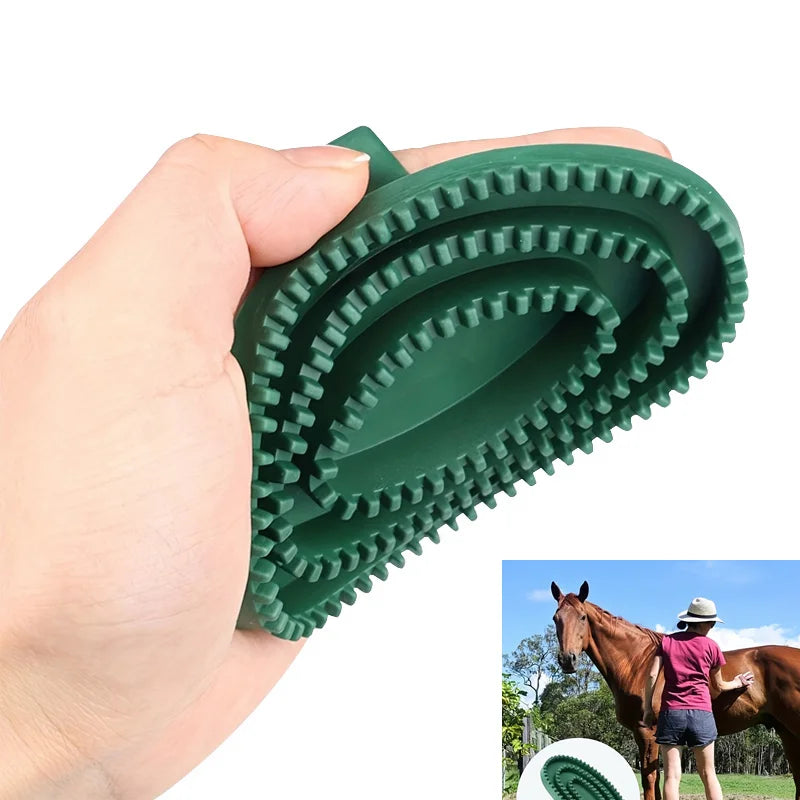 Rubber Massage Cleaning Brush for Horses